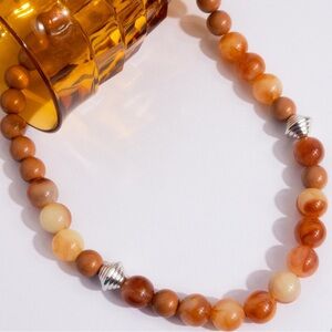 Elegant Beaded Necklace in Warm Tones